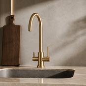 Triflow Round 3-in-1 Kitchen Tap - Brushed Brass image