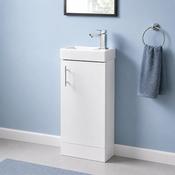 Flow 400mm Floorstanding Cloakroom Unit with Basin - White image