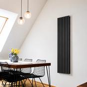 Granada Round Double Panel Vertical Radiator 1800 x 360 mm - Anthracite