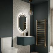 Fluted 600mm Wall-Hung Vanity Unit with Basin – Smoked Sage