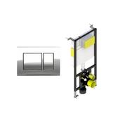 Wall Hung Toilet Frame &amp; Dual Flush Plate