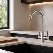 Triflow Round 3-in-1 Kitchen Tap - Brushed Steel