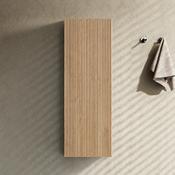 Fluted 900mm Wall Mounted Tall Storage Cabinet - Country Oak