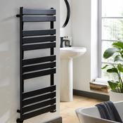 Palma Designer Flat Heated Towel Rail 500 x 1200mm - Matt Black