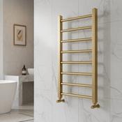 Ancona Heated Towel Rail 500 x 800mm - Brushed Brass