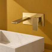 Ravena Wall Mounted Basin Tap - Brushed Brass image
