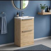 Dax 500mm Floor Standing Vanity Unit with Basin - Oak