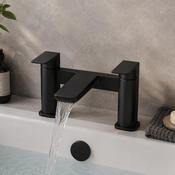 Capri Deck Mounted Bath Filler Tap - Black image