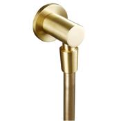 Round Wall Outlet Elbow - Brushed Brass