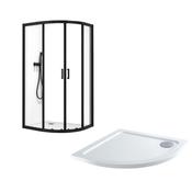 900mm Black Quadrant Shower Enclosure with Shower Tray image
