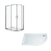 1200 x 800mm Chrome Quadrant Shower Enclosure with Right Hand Shower Tray image