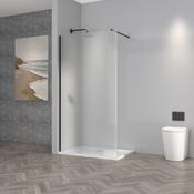 1200mm Fluted Wet Room Screen - Black