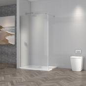 1200mm Fluted Wet Room Screen - Chrome