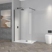 1200mm Black Wet Room Screen