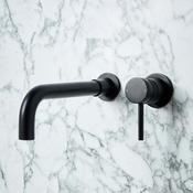 Pisa  Wall Mounted Round Basin Tap - Matt Black