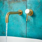 Pisa Wall Mounted Basin Tap - Brushed Brass