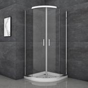 Roma Quadrant Shower Door 900mm - Chrome