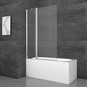 2 Panel Hinged Bath Screen 1400 x 950mm - Chrome