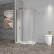 700mm Brushed Brass Wet Room Enclosure