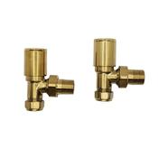 Brushed Brass Angled Radiator Valves