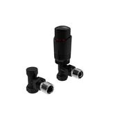 Black Angled Thermostatic Radiator Valves