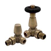 Traditional Corner Brass Angled Thermostatic Radiators Valves