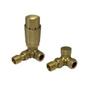 Brushed Brass Corner Thermostatic Radiator Valves