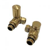 Brushed Brass Corner Radiator Valves