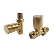 Brushed Brass Straight Radiator Valves image