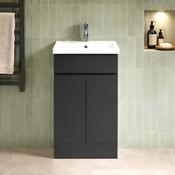 Catania 500mm Floorstanding Vanity Unit with Cabinet &amp; Basin - Black