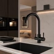 Triflow Round 3-in-1 Kitchen Tap - Black image