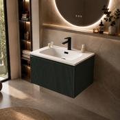 Fluted 600mm Wall-Hung Vanity Unit with Basin – Midnight Shadow