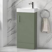 Flow 400mm Floor Standing Cloakroom Unit with Basin - Green