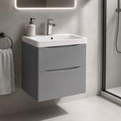 Rimini 500mm Wall Hung Vanity Unit with Basin - Matt Stone Grey