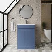 Catania 600mm Floor Standing Vanity with Cabinet and Basin - Blue