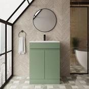 Catania 600mm Floor Standing Vanity with Basin - Green