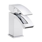 Naples Flat Spouted Lever Basin Tap - Chrome
