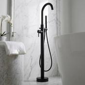 Round Freestanding Bath Tap - Black image