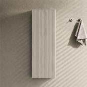 Fluted 900mm Wall Mounted Tall Storage Cabinet - Soft Coffee