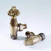 Antique Brass Thermostatic Angled Radiator Valve