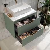 Vicenza 600mm 2 Drawer Wall Hung Vanity Unit Reed Green