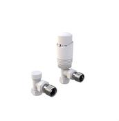 White Angled Thermostatic Radiator Valves