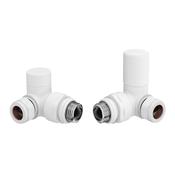 White Corner Radiator Valves