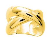 Bijoux D'Or 18ct Gold-Plated Chunky Crossover Ring 117012