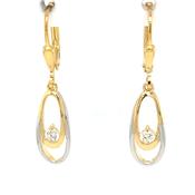 9ct Gold CZ Ovals Drop Earrings GEZ663 image