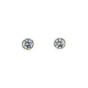 Sterling Silver CZ Rubover Stud Earrings SE120