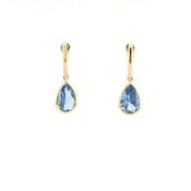9ct Gold Blue Topaz Drop Earrings GEX172