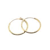 9ct Gold 15mm Diamond-cut Sleeper Earrings GE1075 image