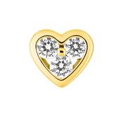 Bijoux D'Or 18ct Gold-Plated CZ Heart Single Earring 135029.1U