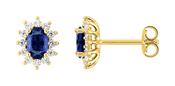 Bijoux D'Or 18ct Gold-Plated Sapphire CZ Oval Cluster Earrings 135102.2